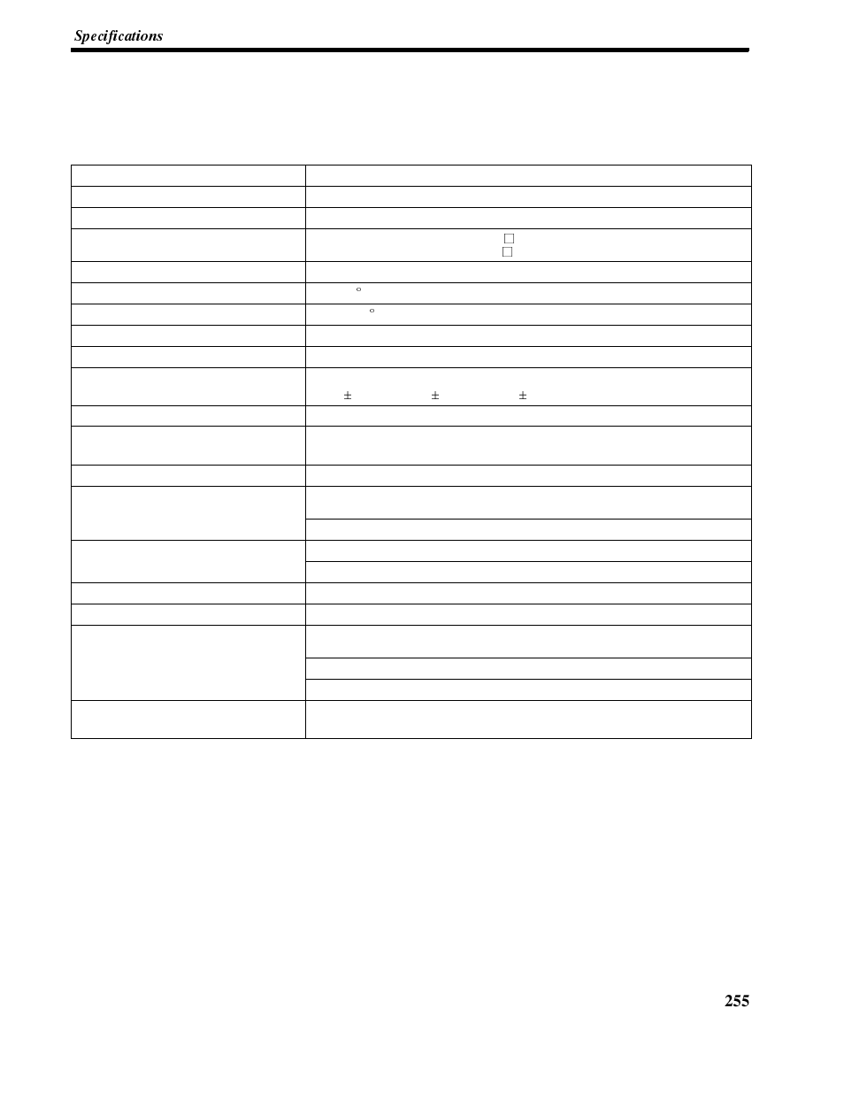 Appendices, Specifications general specifications, Appendix a | Omron NT-series Programmable Terminal V022-E3-1 User Manual | Page 268 / 318