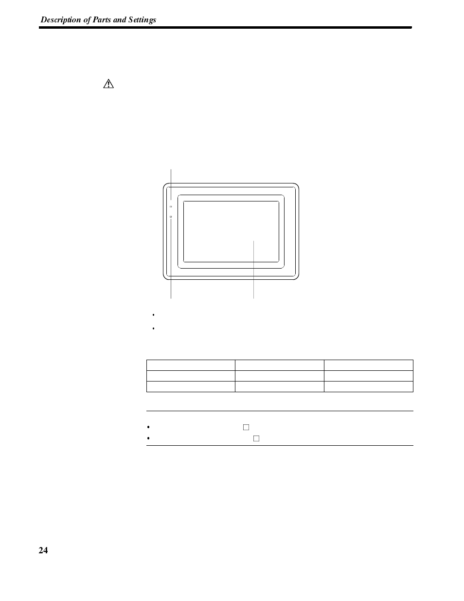 1 description of parts and settings, 1-1 description of parts | Omron NT-series Programmable Terminal V022-E3-1 User Manual | Page 38 / 318