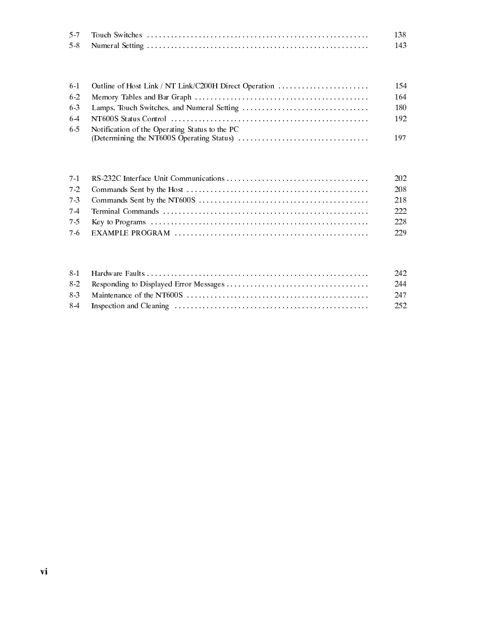 Appendices 255, Index 299 | Omron NT-series Programmable Terminal V022-E3-1 User Manual | Page 6 / 318