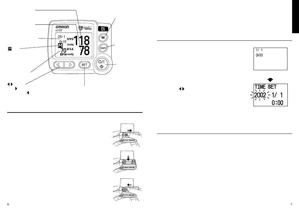How to insert the batteries, How to measure blood pressure correctly | Omron INTELLI 637IT User Manual | Page 4 / 13