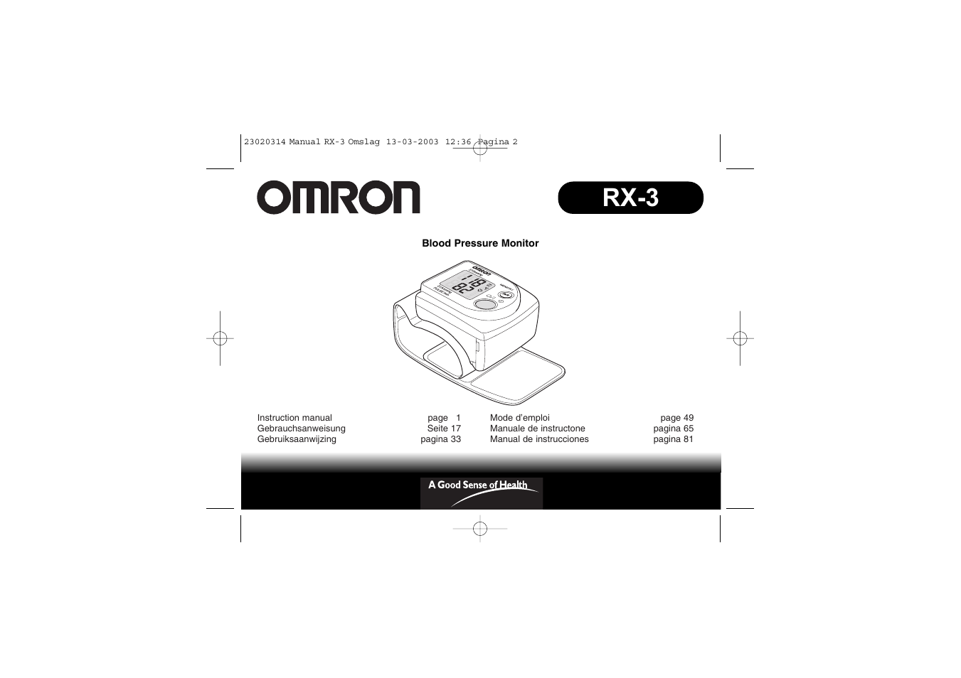 Omron RX-3 User Manual | 97 pages