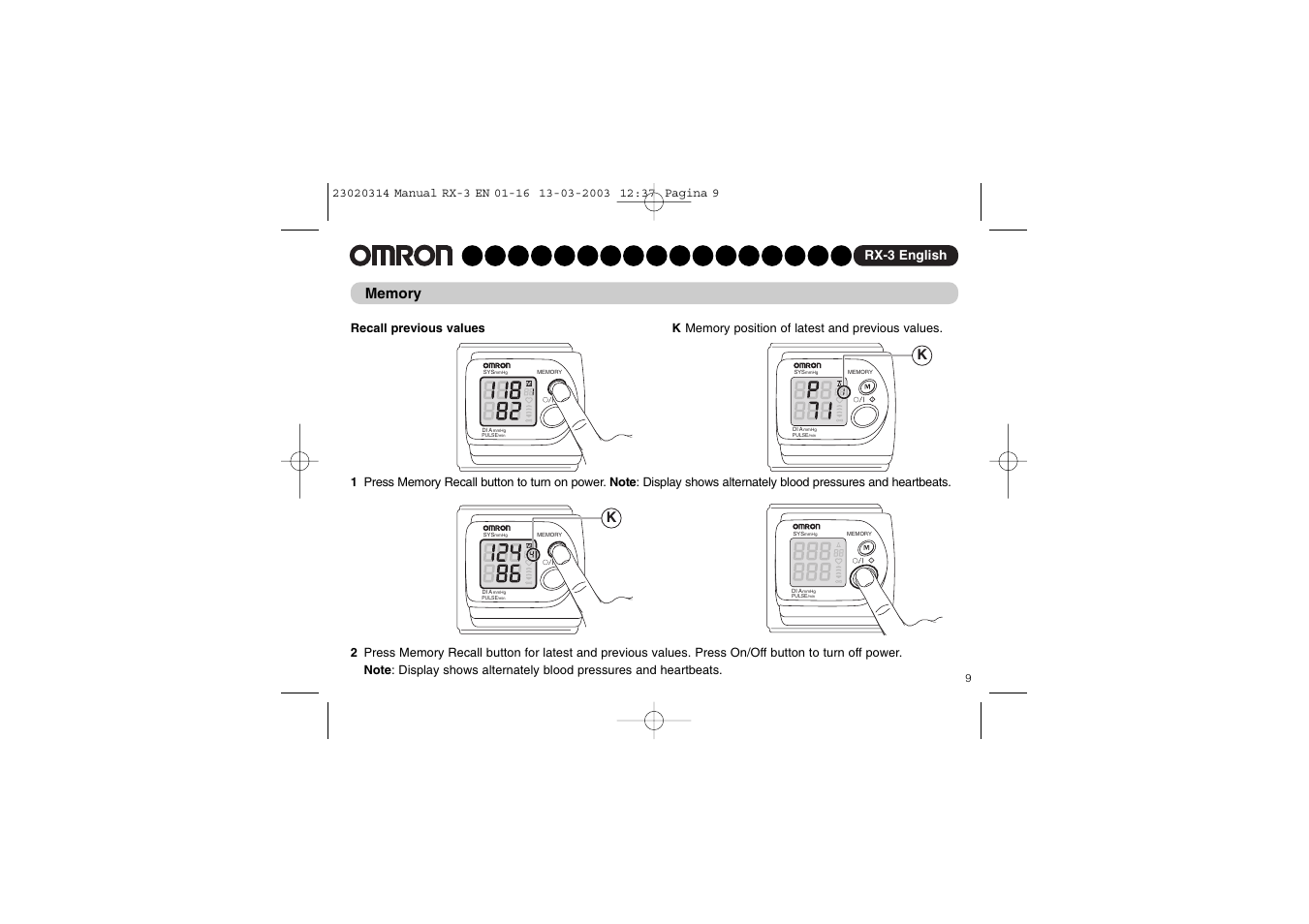 Rx-3 english | Omron RX-3 User Manual | Page 10 / 97