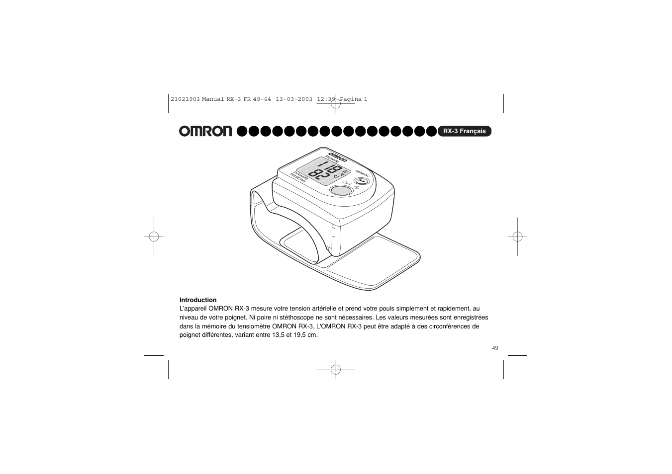 Omron RX-3 User Manual | Page 50 / 97