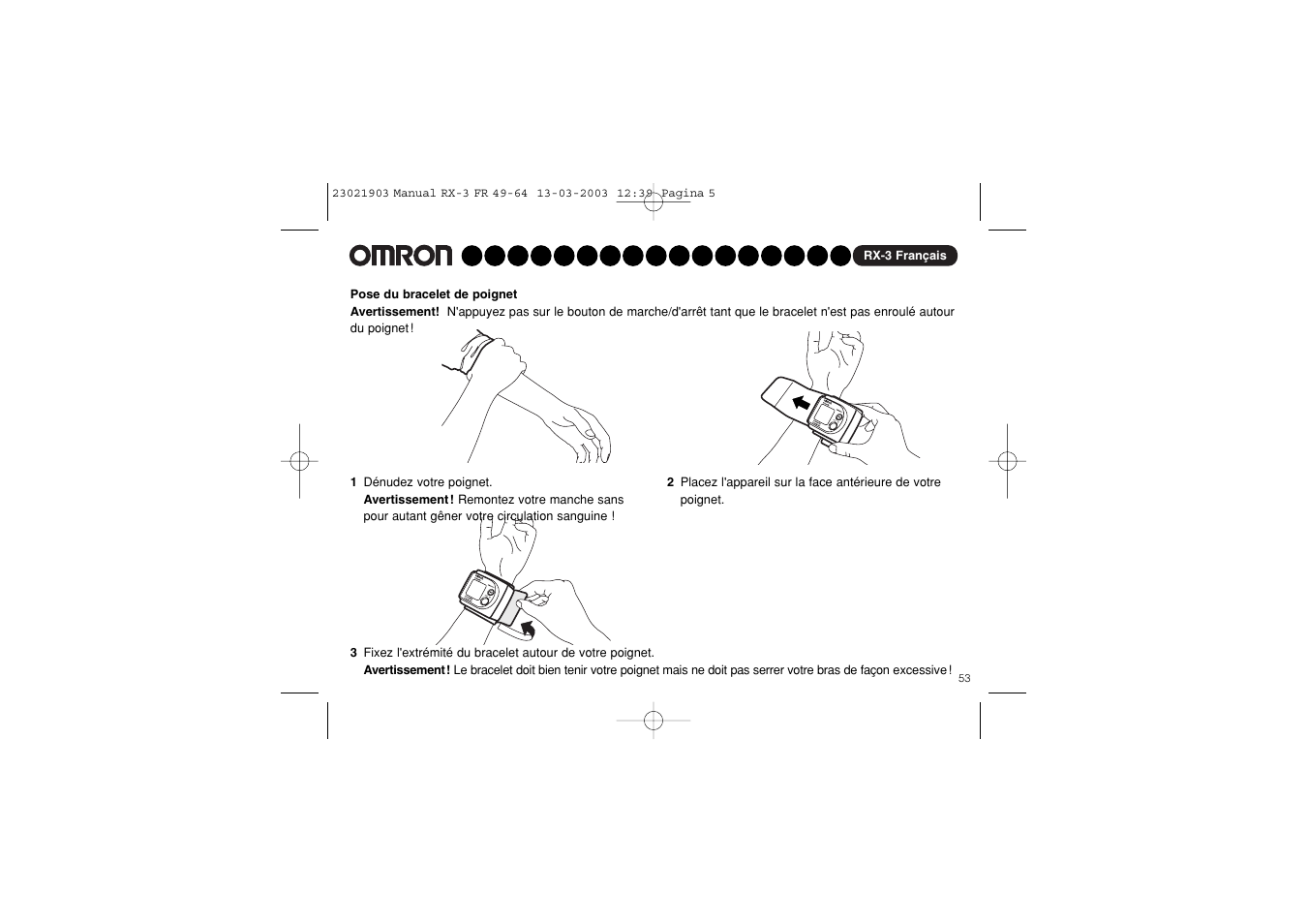 Omron RX-3 User Manual | Page 54 / 97