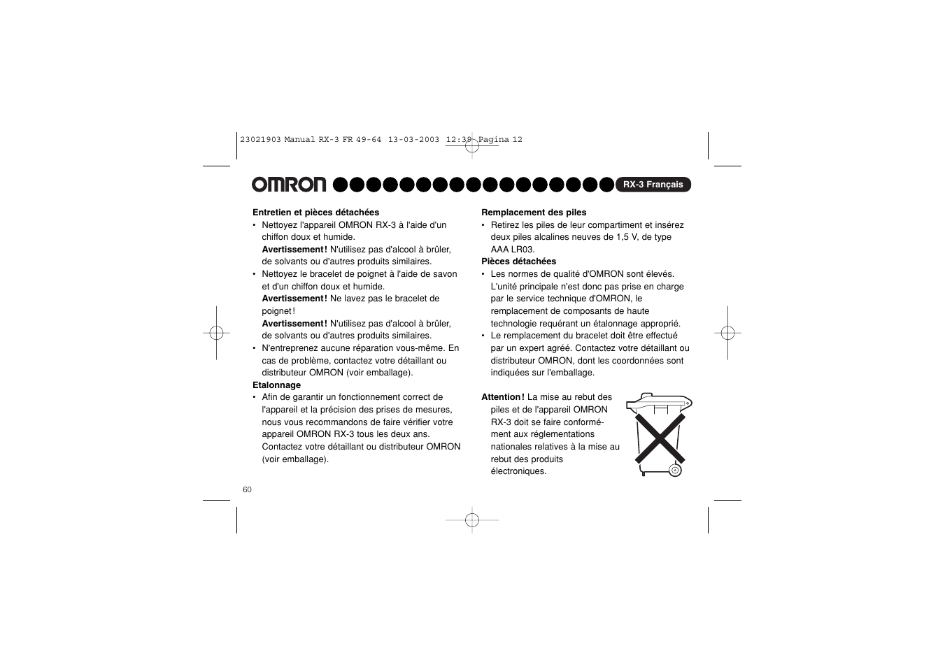 Omron RX-3 User Manual | Page 61 / 97