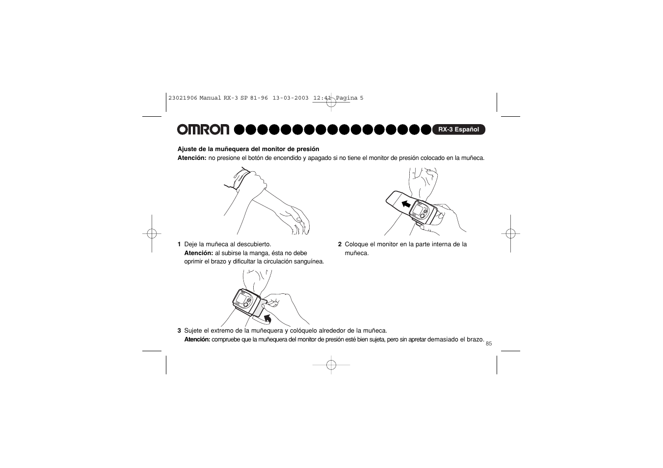 Omron RX-3 User Manual | Page 86 / 97