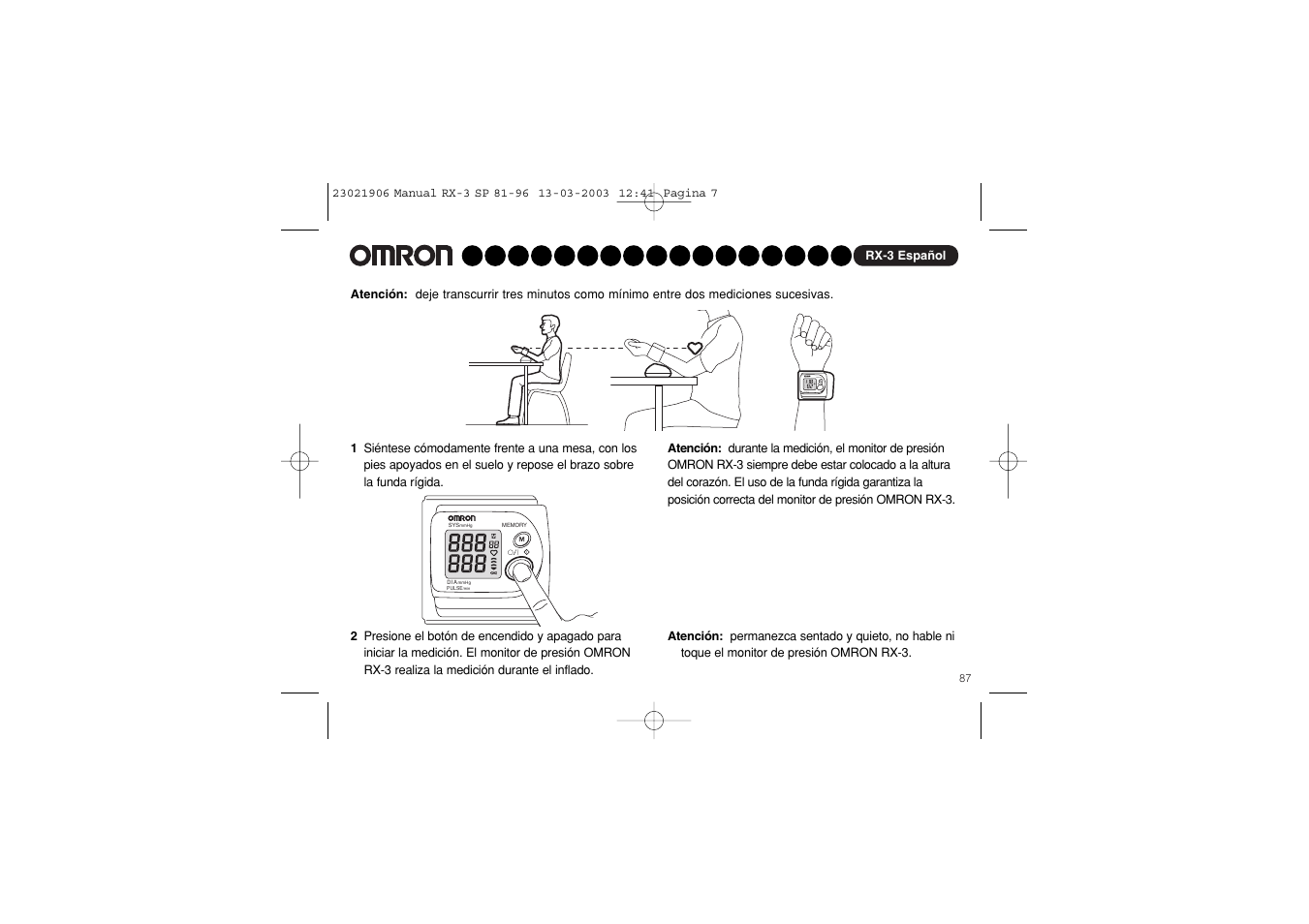 Omron RX-3 User Manual | Page 88 / 97