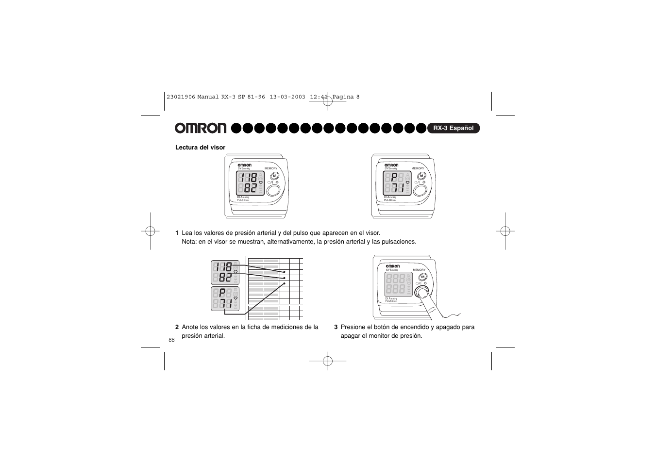 Rx-3 español | Omron RX-3 User Manual | Page 89 / 97