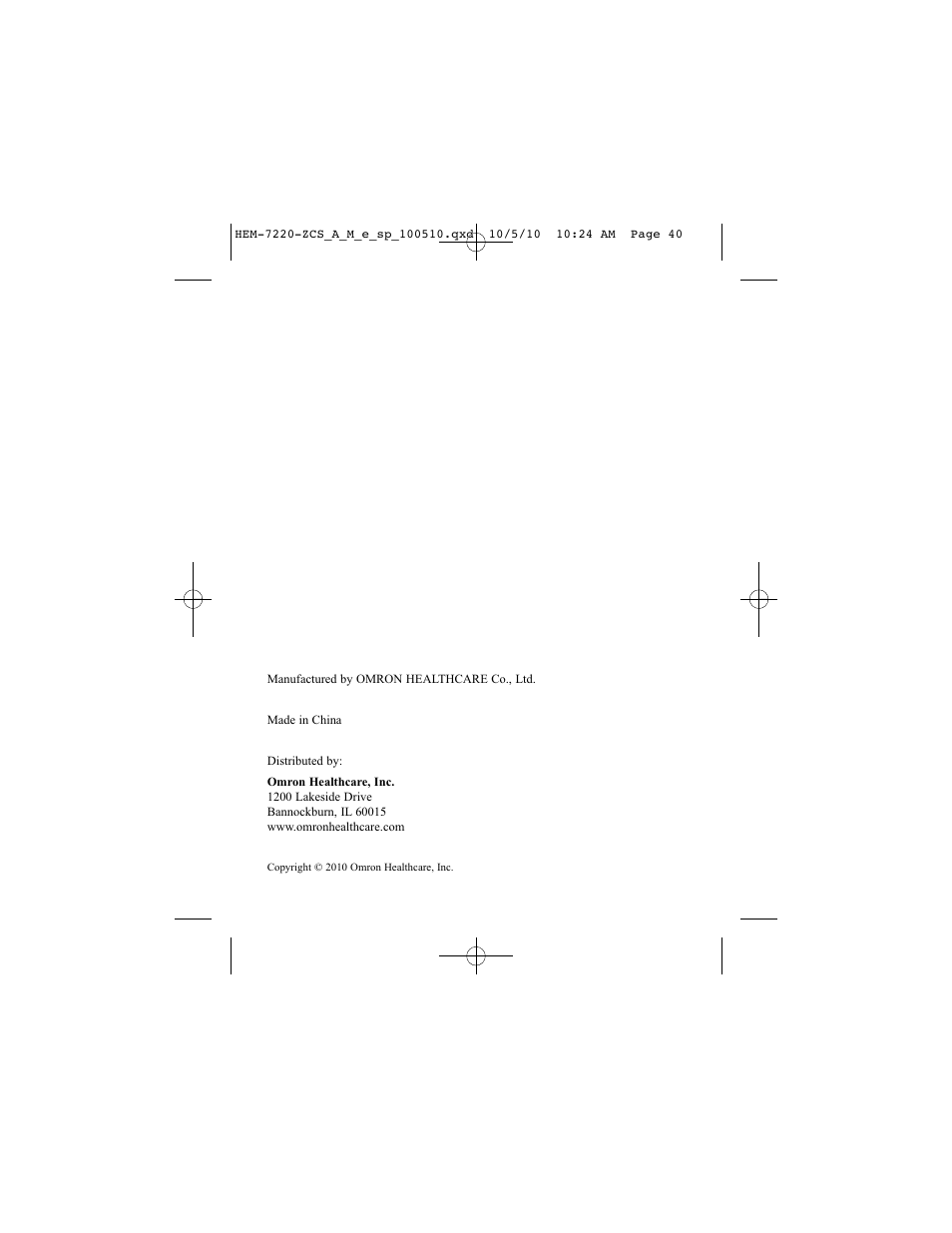 Omron BP762 User Manual | Page 40 / 40