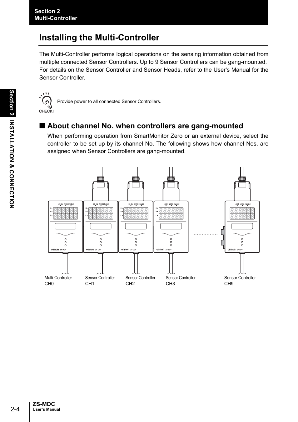Installing the multi-controller | Omron ZS-MDC User Manual | Page 28 / 94