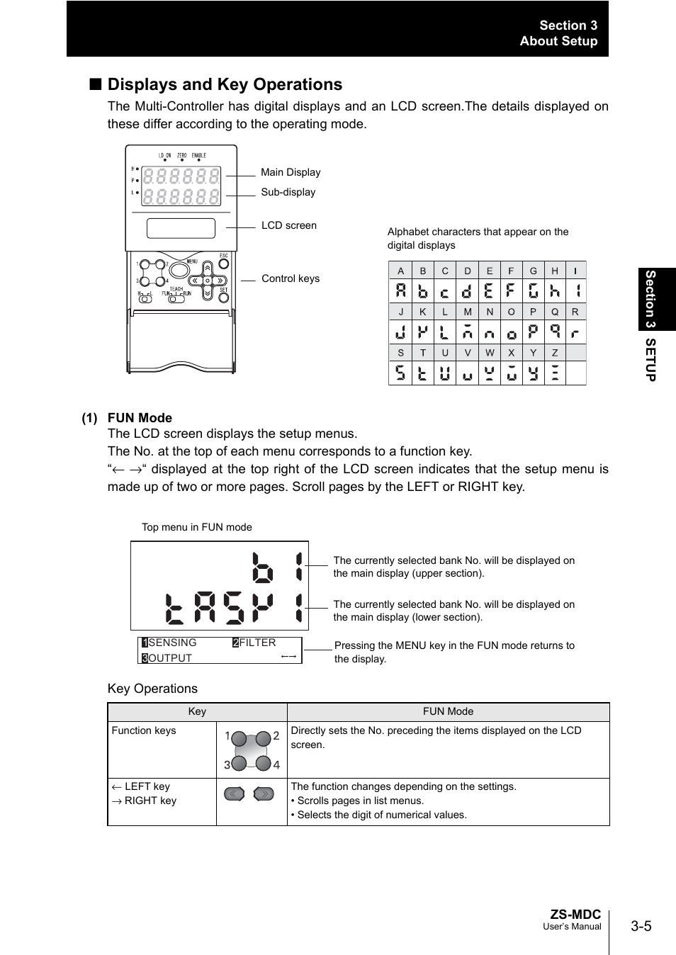 Displays and key operations | Omron ZS-MDC User Manual | Page 43 / 94