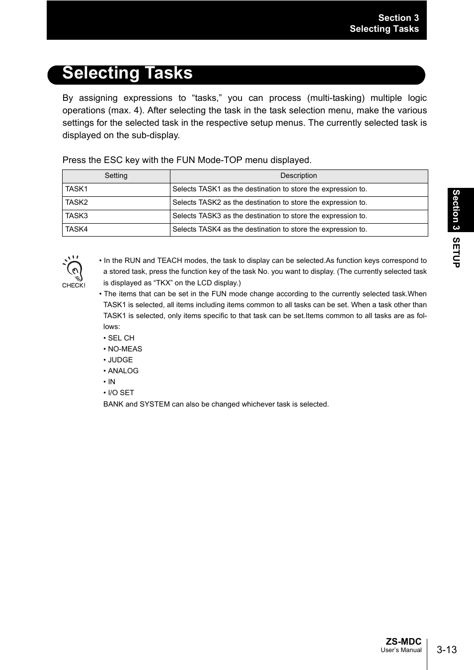 Selecting tasks | Omron ZS-MDC User Manual | Page 51 / 94