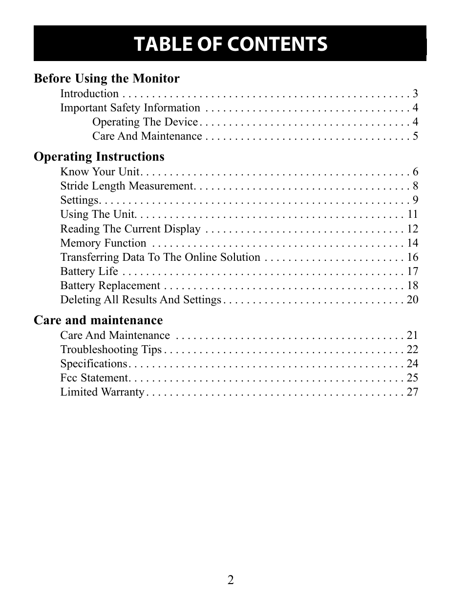 Omron Pedometer Downloadable HJ-322U User Manual | Page 2 / 28
