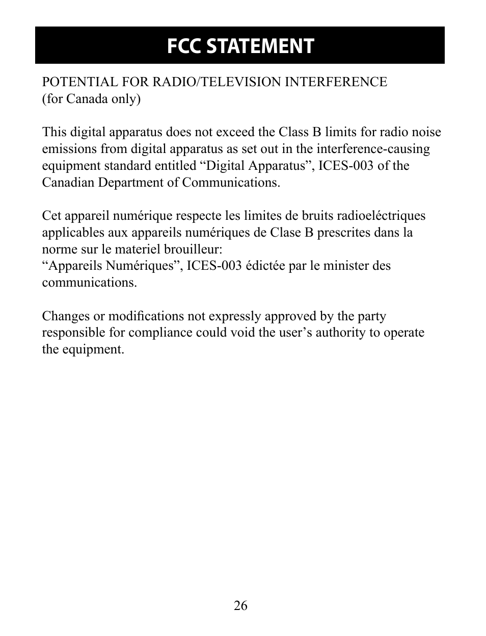 Fcc statement | Omron Pedometer Downloadable HJ-322U User Manual | Page 26 / 28