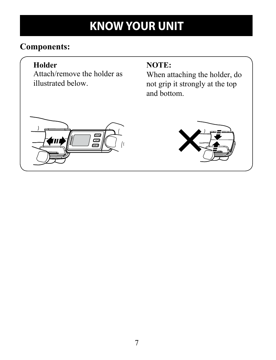 Know your unit | Omron Pedometer Downloadable HJ-322U User Manual | Page 7 / 28