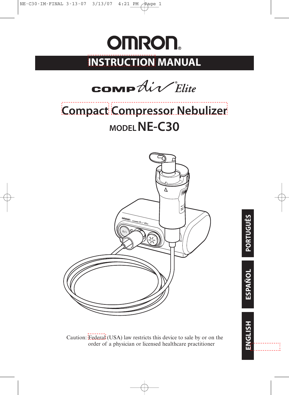 Omron COMPACT COMPRESSOR NEBULIZER NE-C30 User Manual | 84 pages