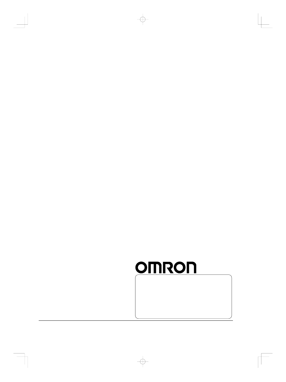 Back cover | Omron C-series User Manual | Page 43 / 43