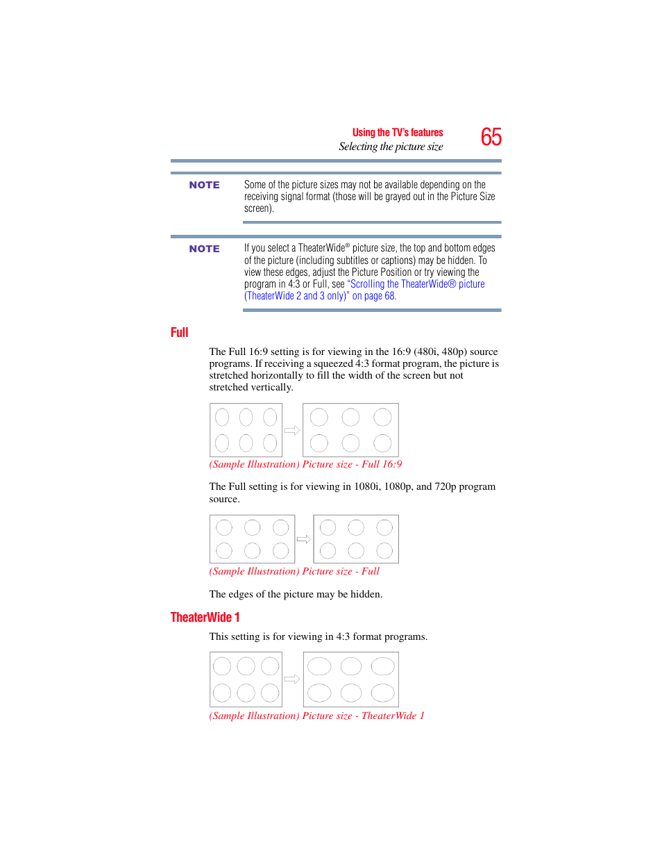 Full, Theaterwide 1, Full theaterwide 1 | OxiBrands Integrated High Definition LCD Television 40E220U User Manual | Page 65 / 130