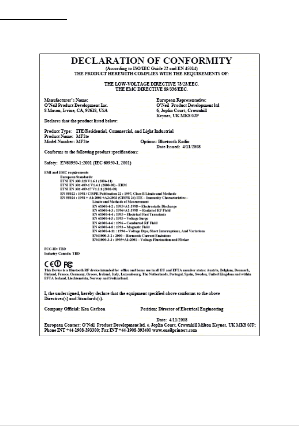 O'Neil MICROFLASH 2TE User Manual | Page 18 / 22