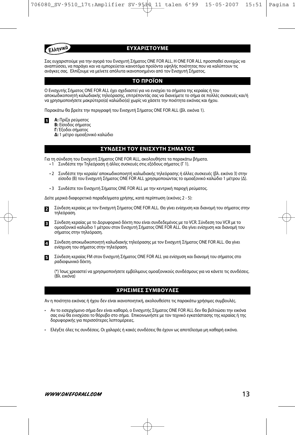 One for All SV-9510 User Manual | Page 15 / 26