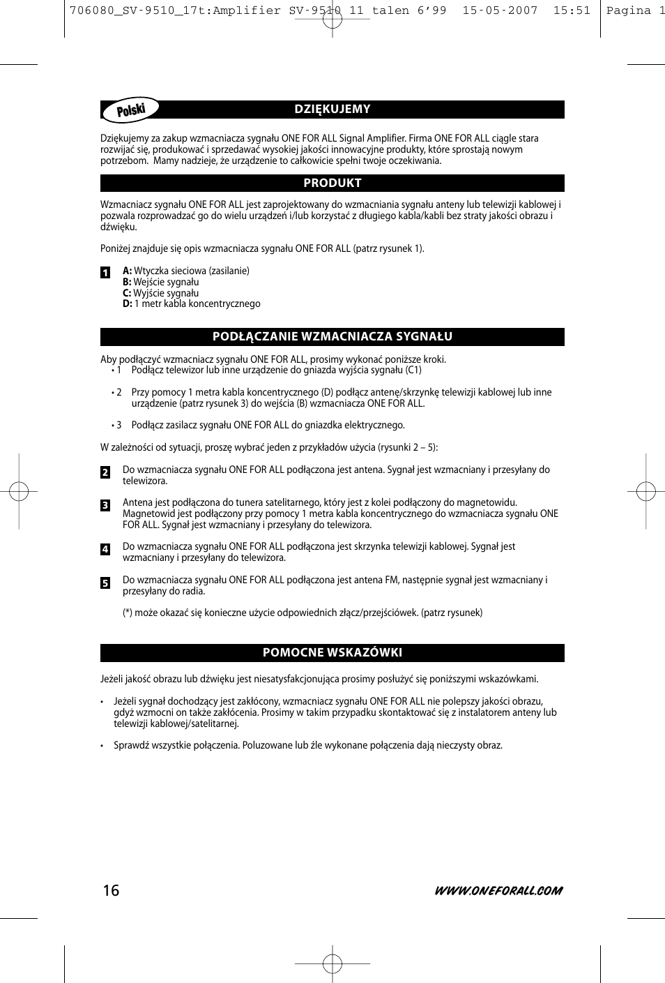 One for All SV-9510 User Manual | Page 18 / 26