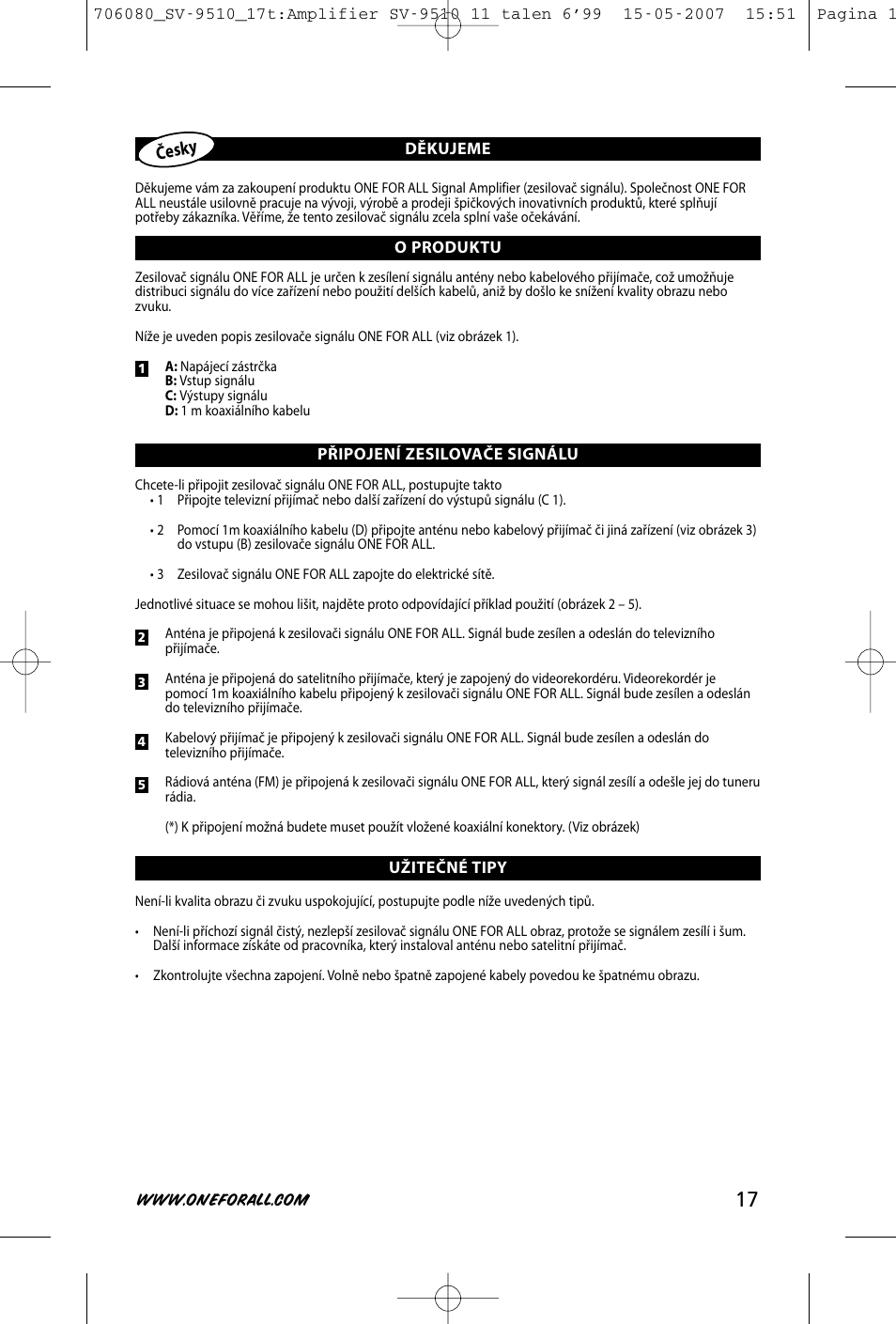 One for All SV-9510 User Manual | Page 19 / 26