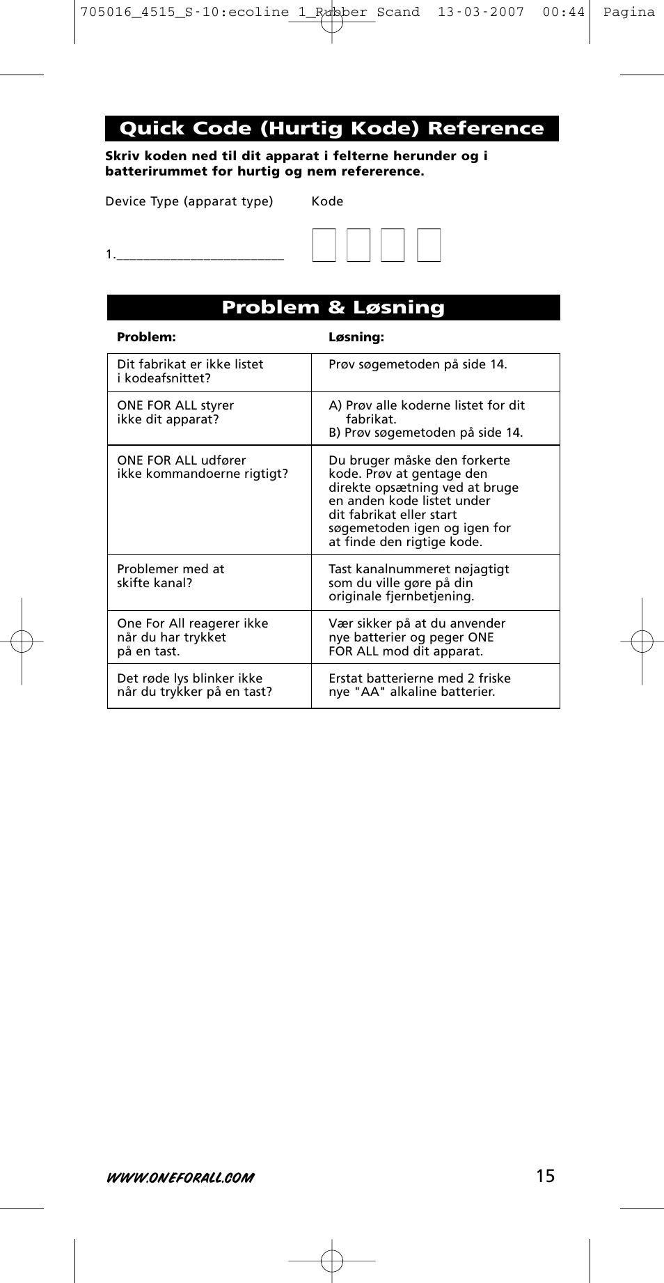 One for All URC-3415 User Manual | Page 15 / 84