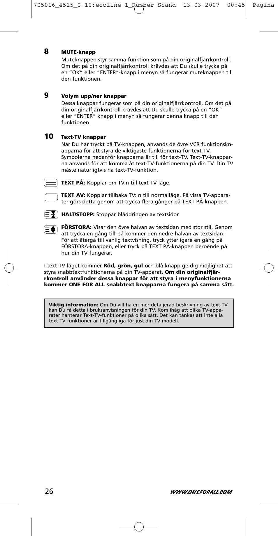 One for All URC-3415 User Manual | Page 26 / 84