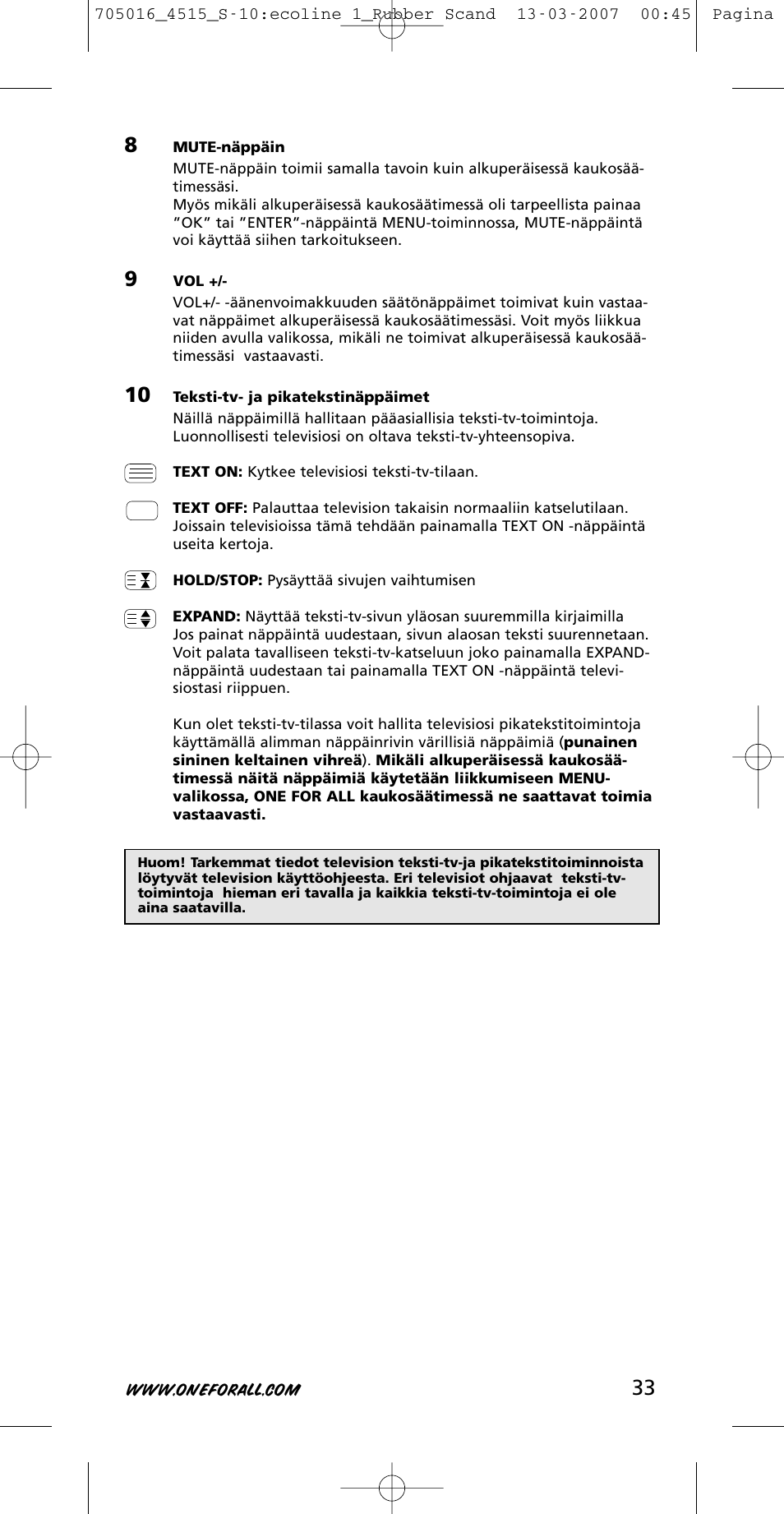 One for All URC-3415 User Manual | Page 33 / 84