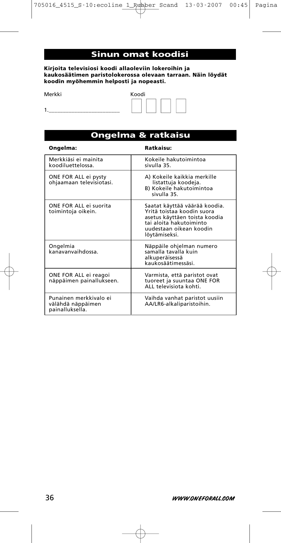 One for All URC-3415 User Manual | Page 36 / 84