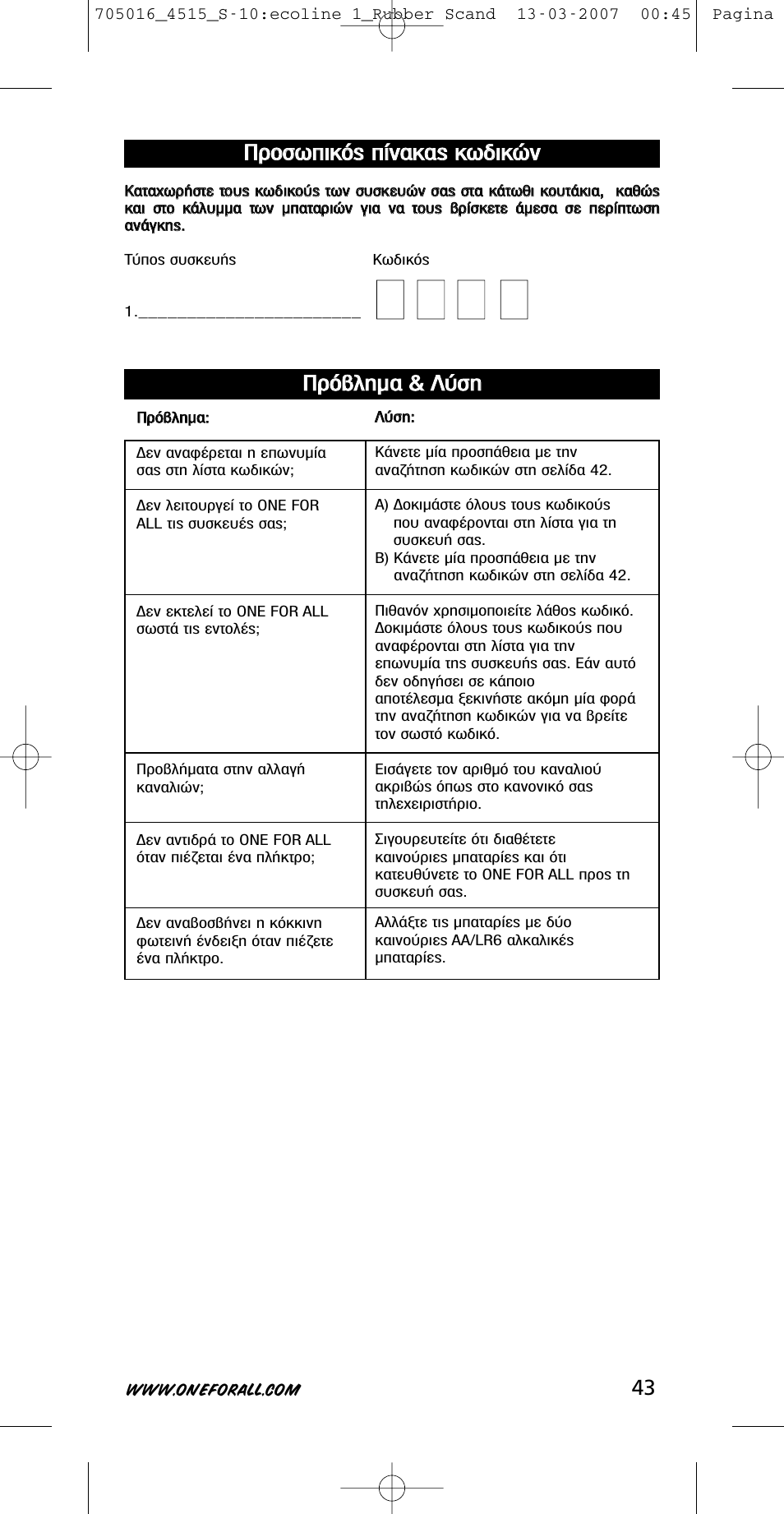 One for All URC-3415 User Manual | Page 43 / 84