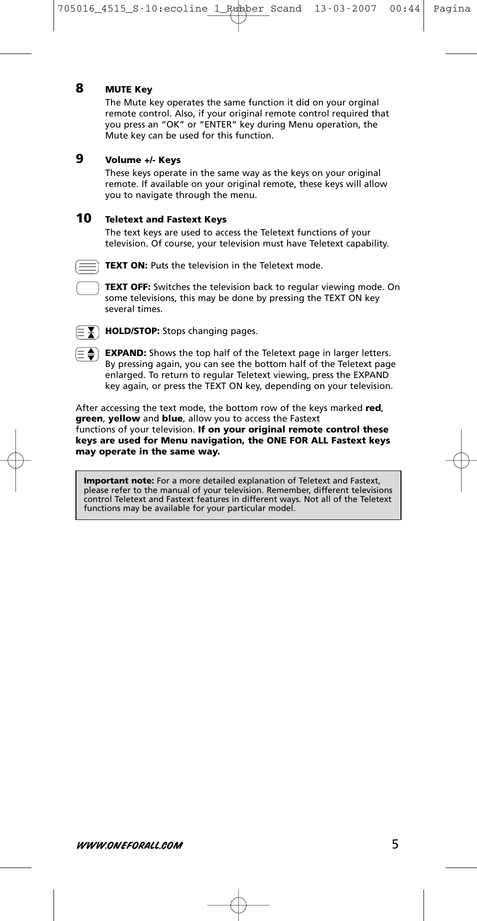 One for All URC-3415 User Manual | Page 5 / 84