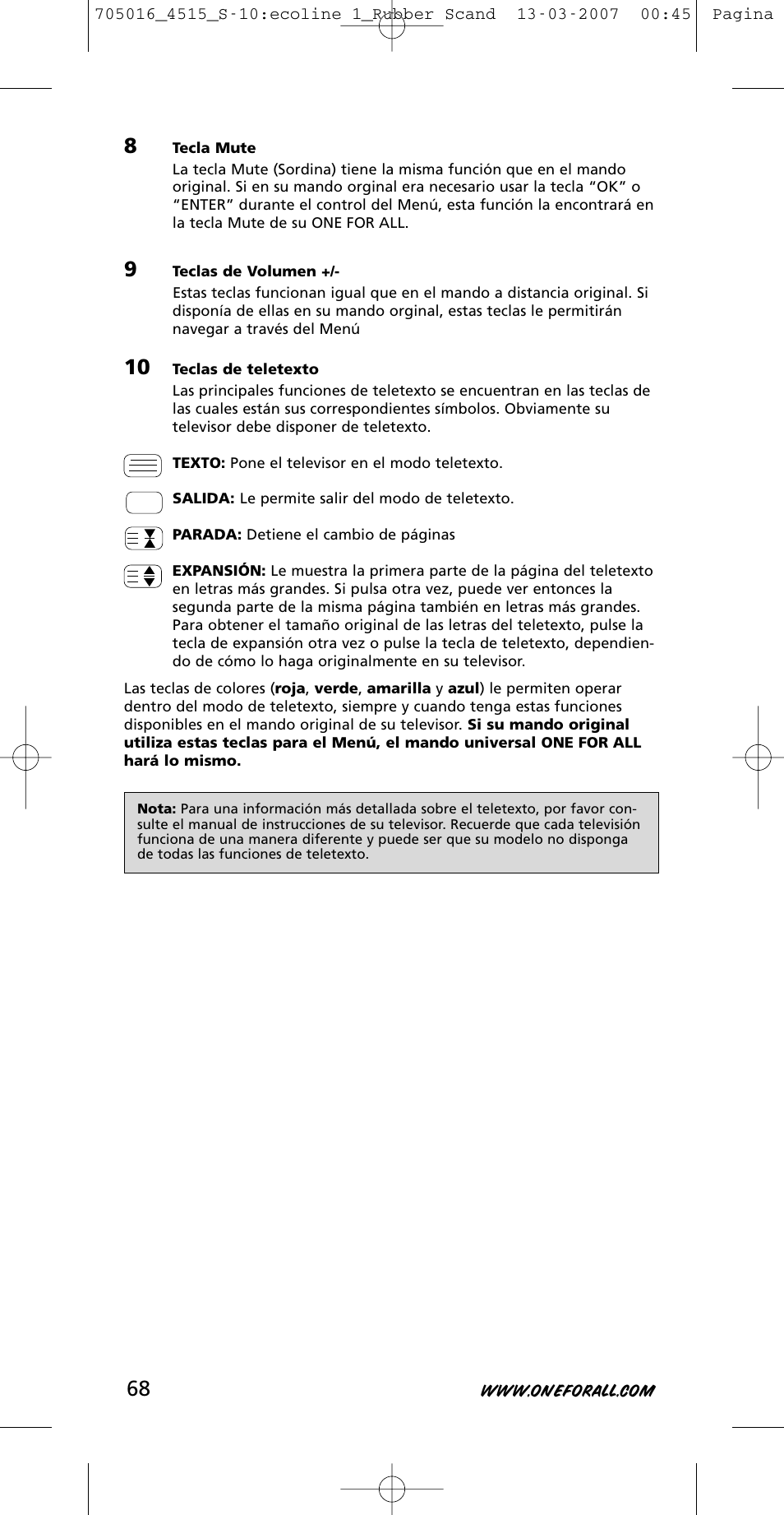 One for All URC-3415 User Manual | Page 68 / 84