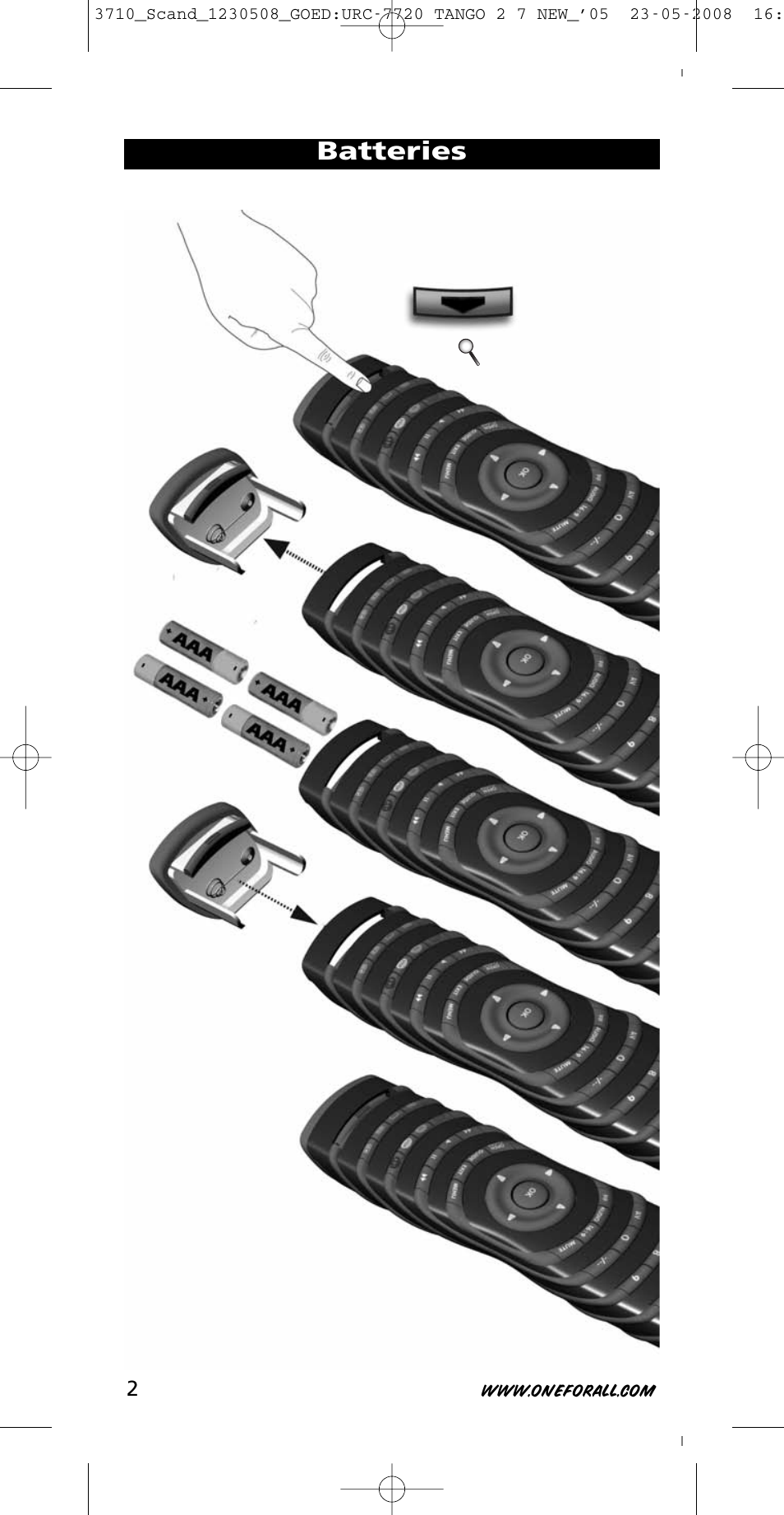Batteries | One for All URC-3710 User Manual | Page 2 / 54