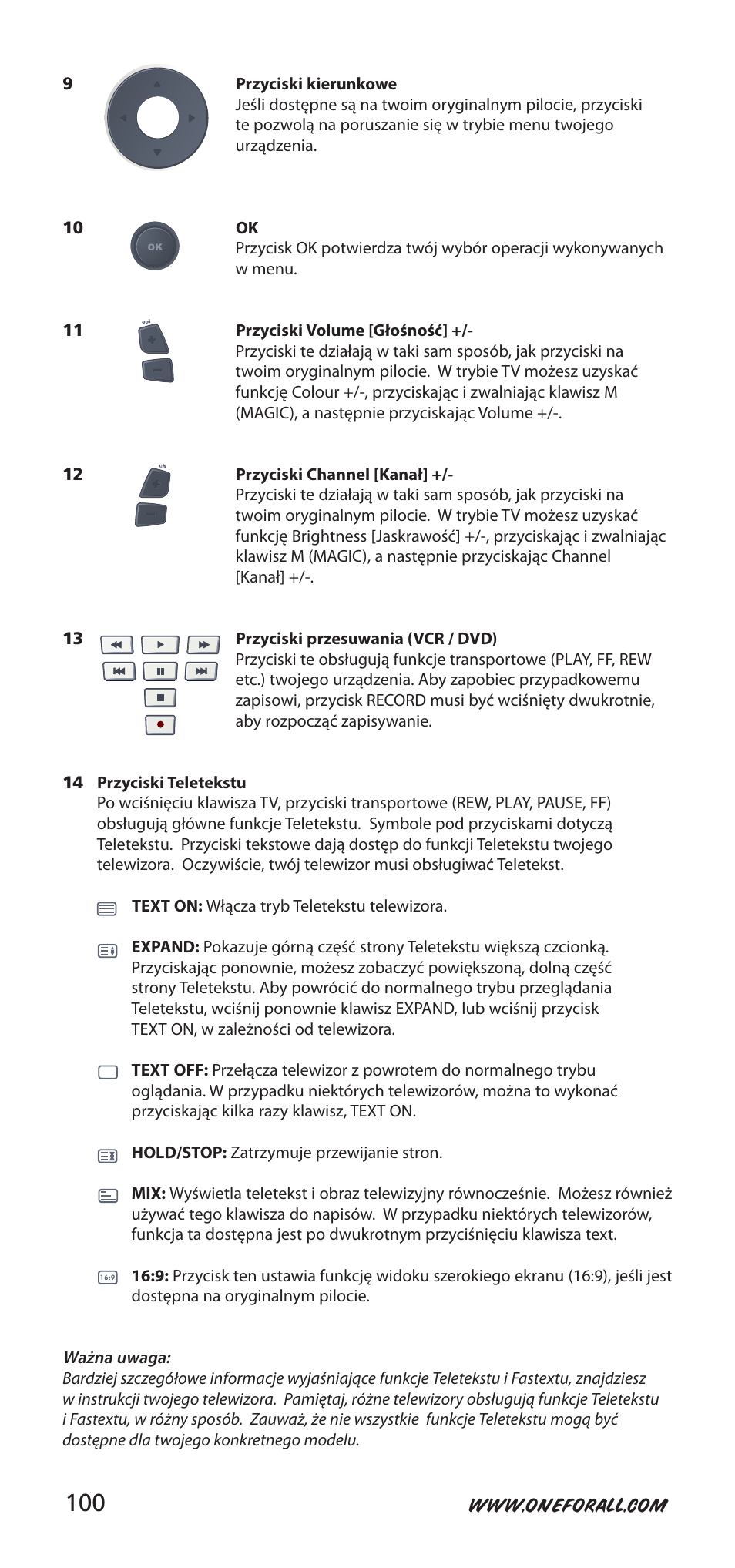 One for All URC-9040 User Manual | Page 100 / 144