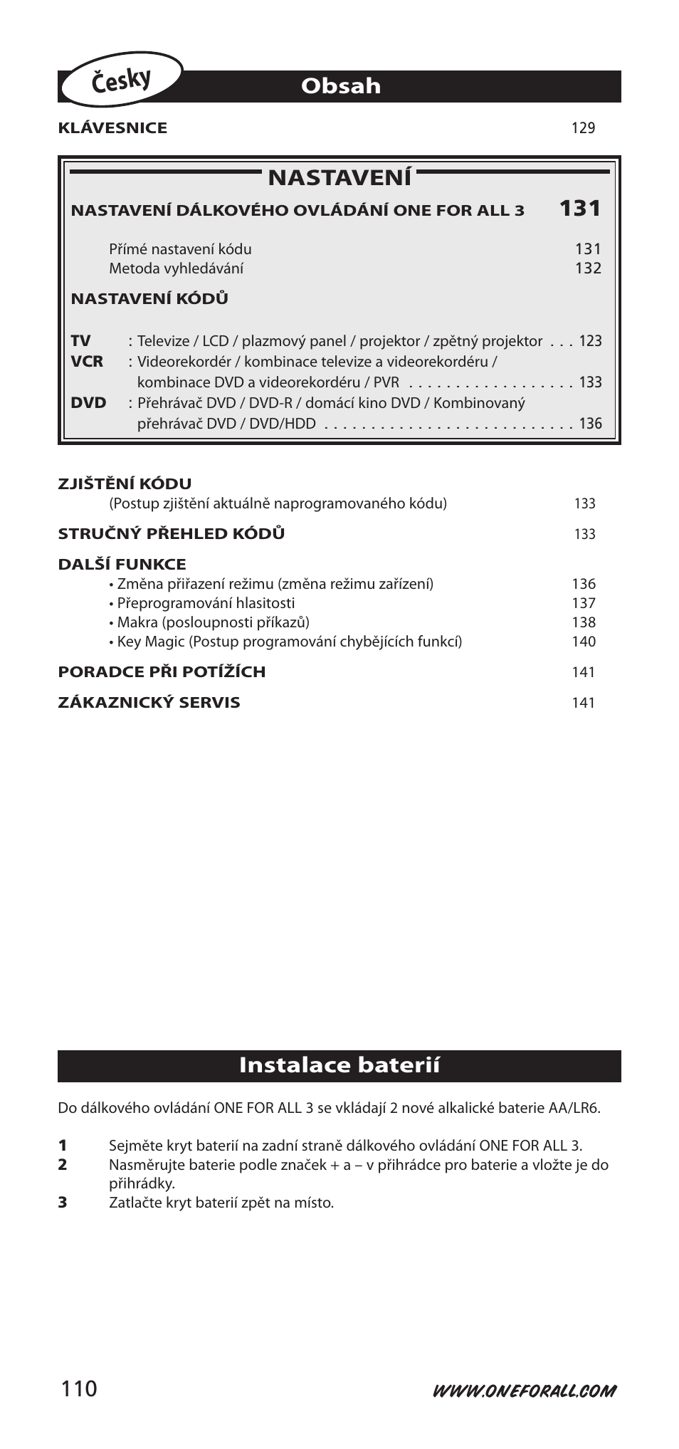 One for All URC-9040 User Manual | Page 110 / 144