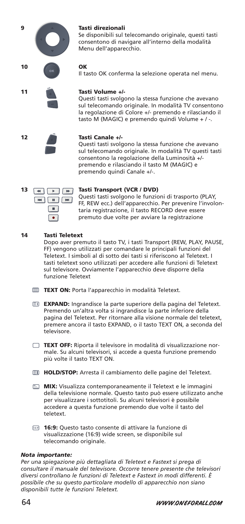 One for All URC-9040 User Manual | Page 64 / 144