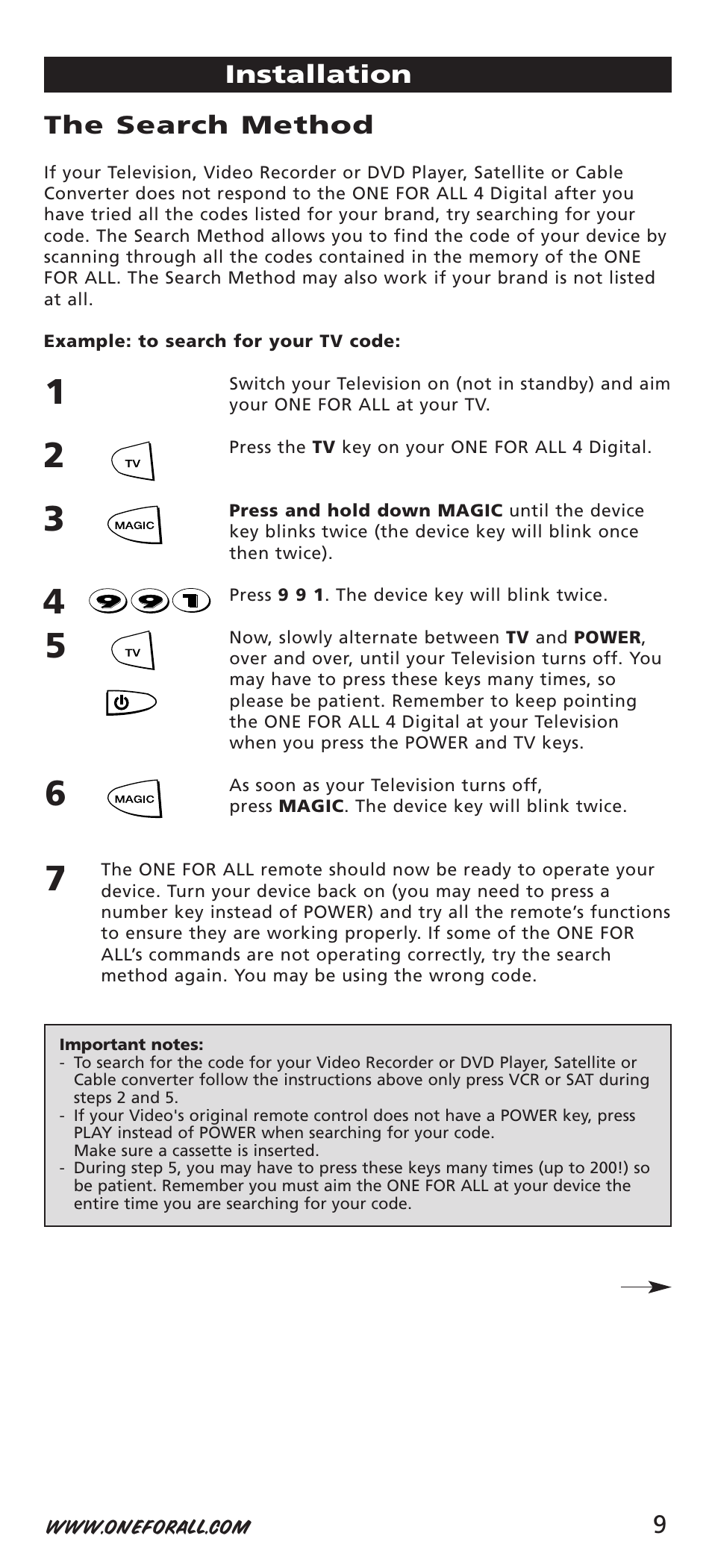 One for All URC-7541 User Manual | Page 11 / 34