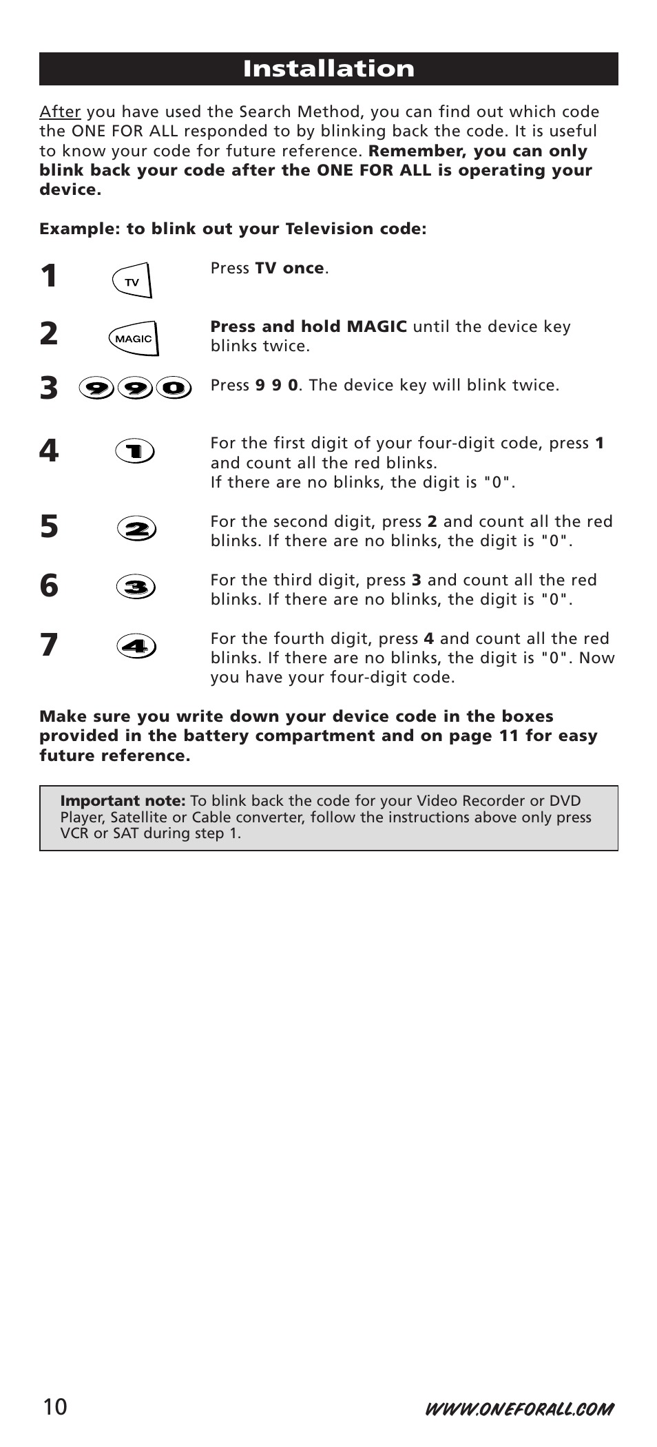 One for All URC-7541 User Manual | Page 12 / 34