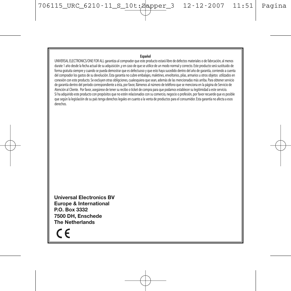 One for All URC-6210 User Manual | Page 109 / 112