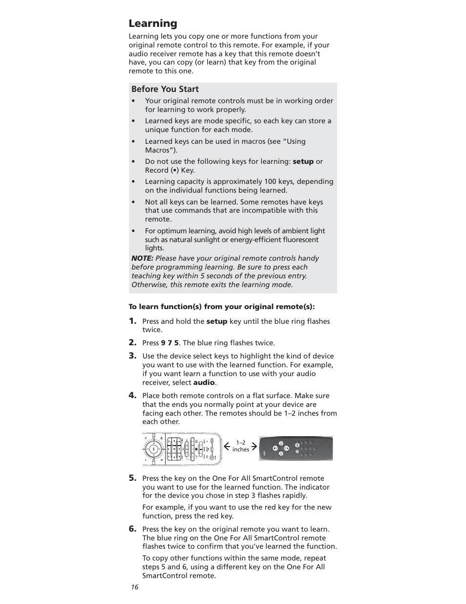 Earning | One for All OARI06G User Manual | Page 16 / 66