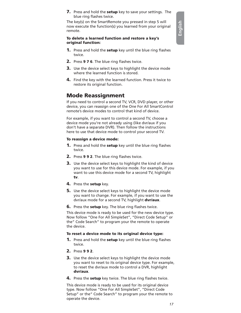 One for All OARI06G User Manual | Page 17 / 66
