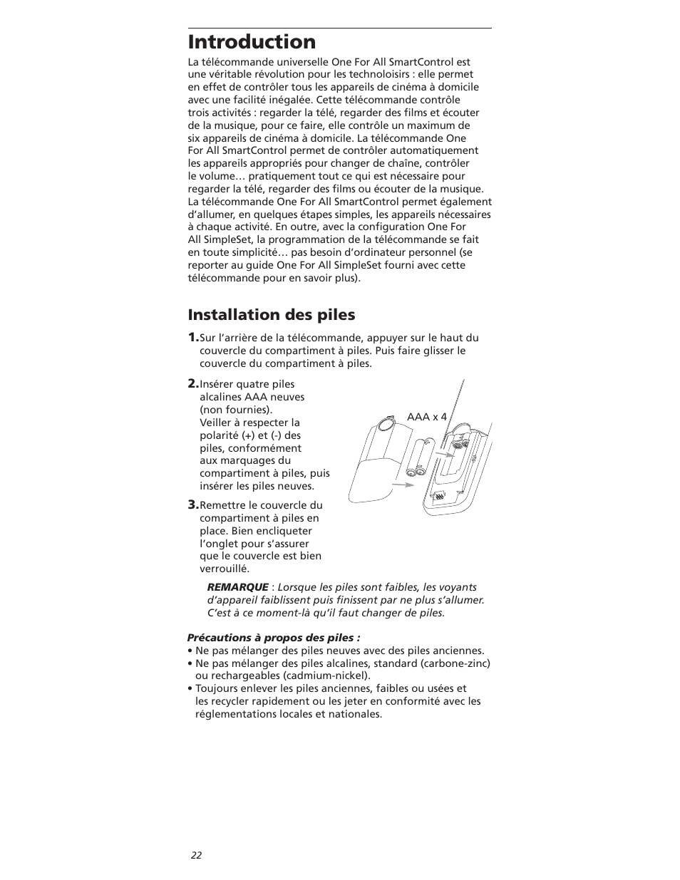 Ntroduction, Nstallation | One for All OARI06G User Manual | Page 22 / 66