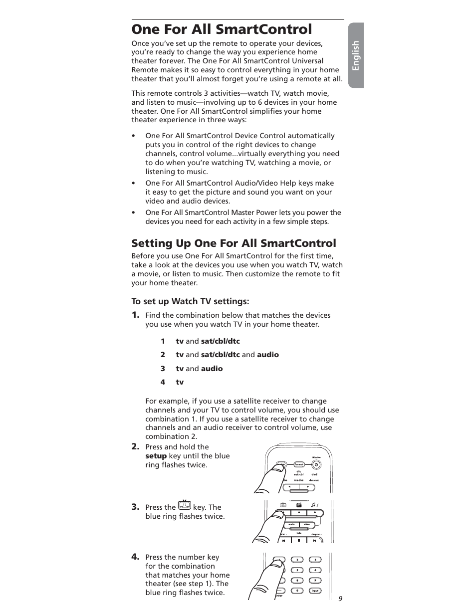 3etting | One for All OARI06G User Manual | Page 9 / 66