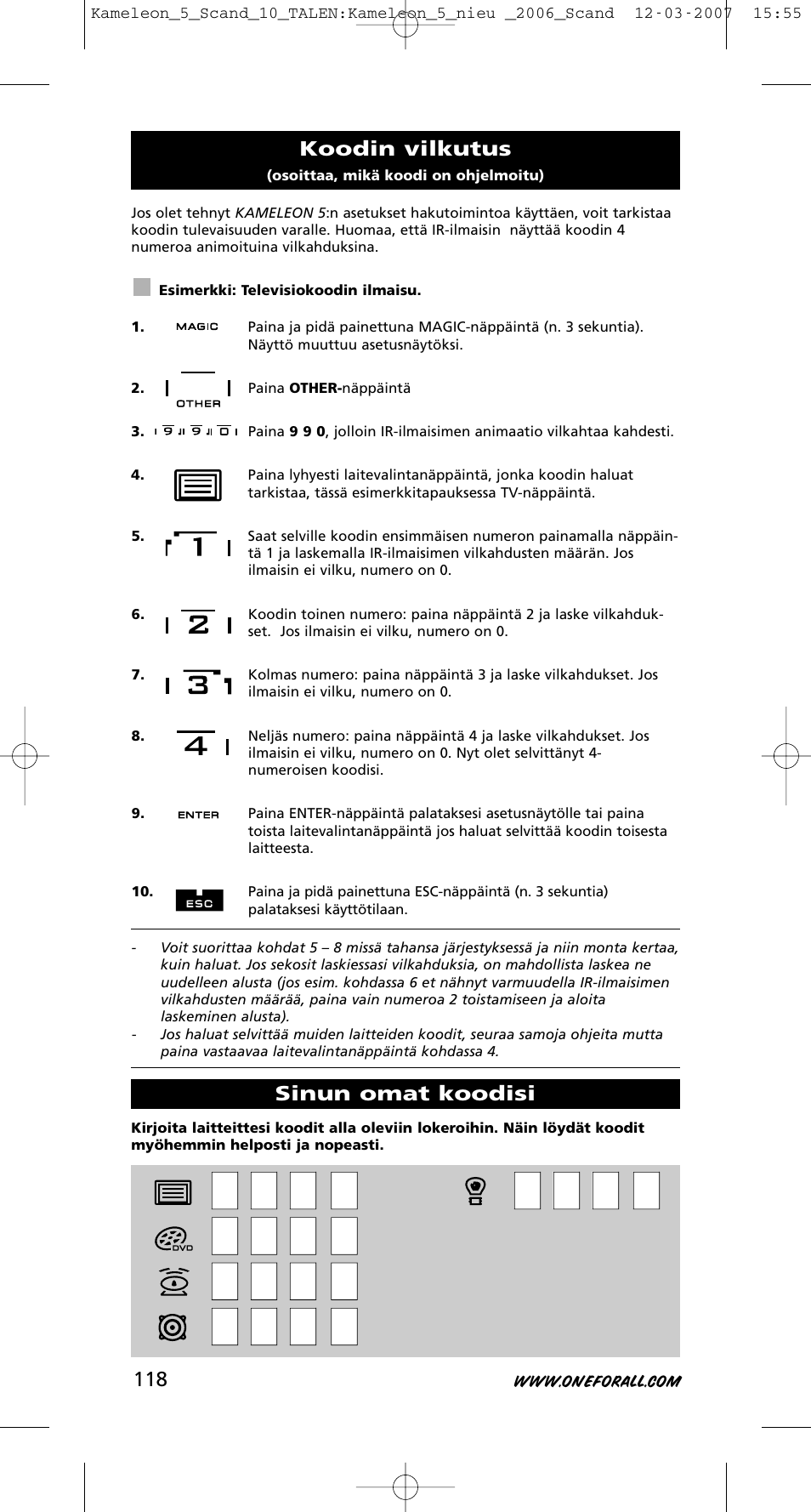 One for All KAMELEON URC-8305 User Manual | Page 119 / 293