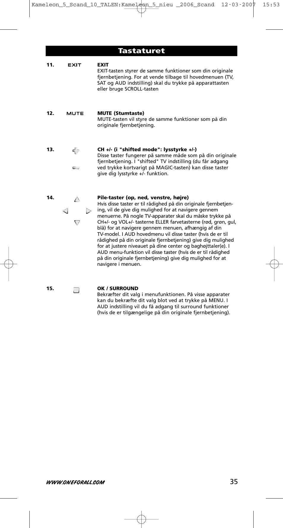 35 tastaturet | One for All KAMELEON URC-8305 User Manual | Page 36 / 293