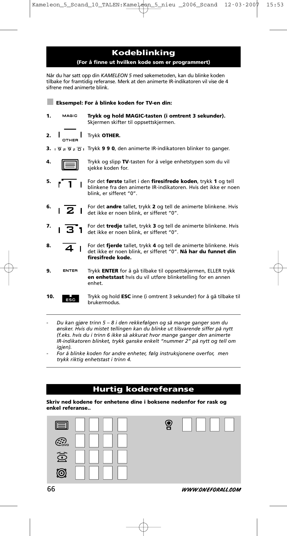 One for All KAMELEON URC-8305 User Manual | Page 67 / 293