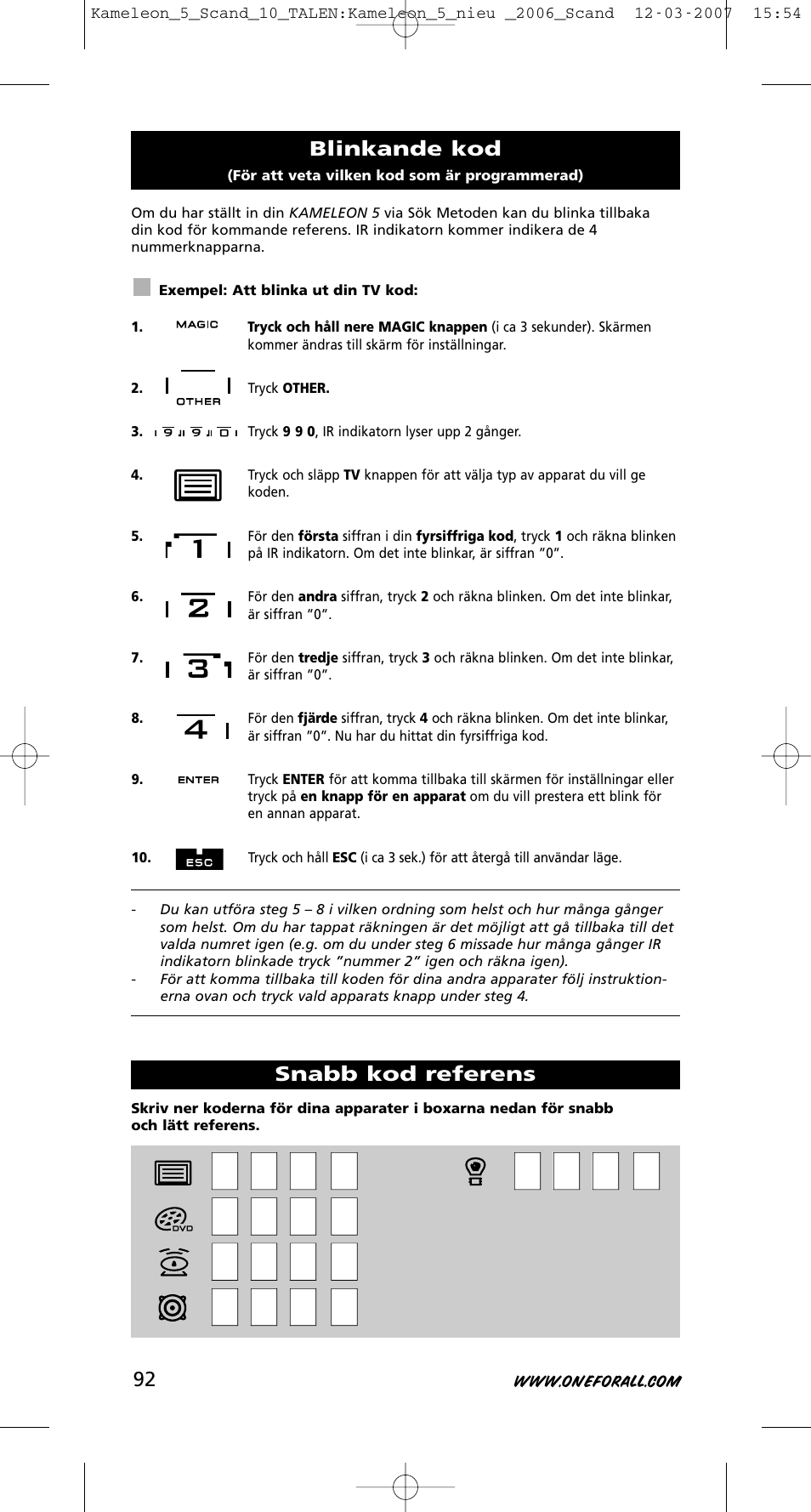 One for All KAMELEON URC-8305 User Manual | Page 93 / 293