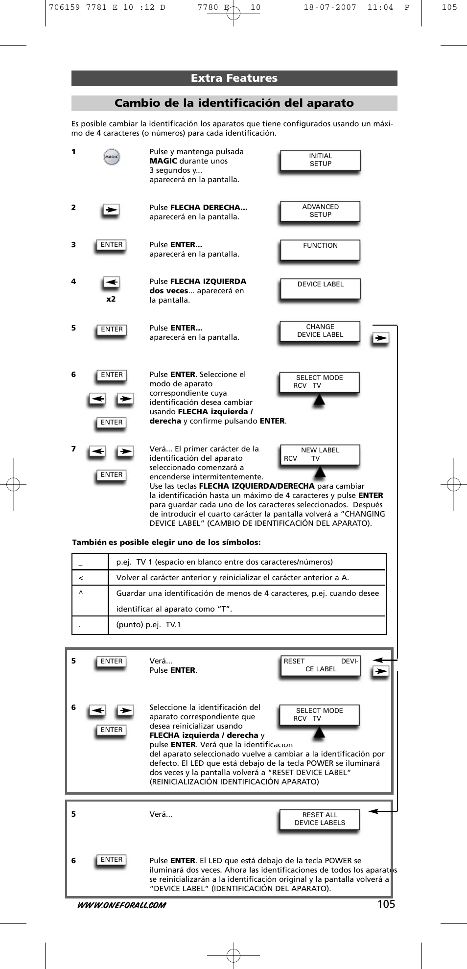 One for All URC-7781 User Manual | Page 106 / 319