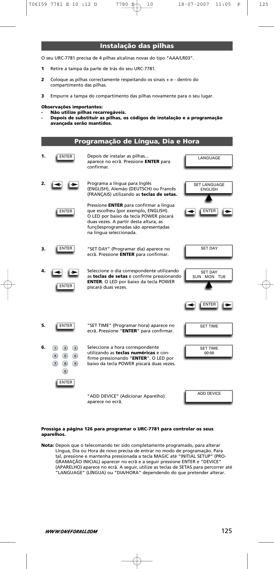 One for All URC-7781 User Manual | Page 126 / 319